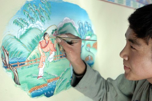 Tibetan Painter, painting